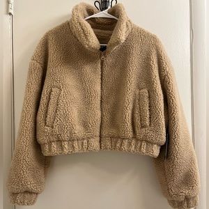 Cute Faux fur crop jacket
